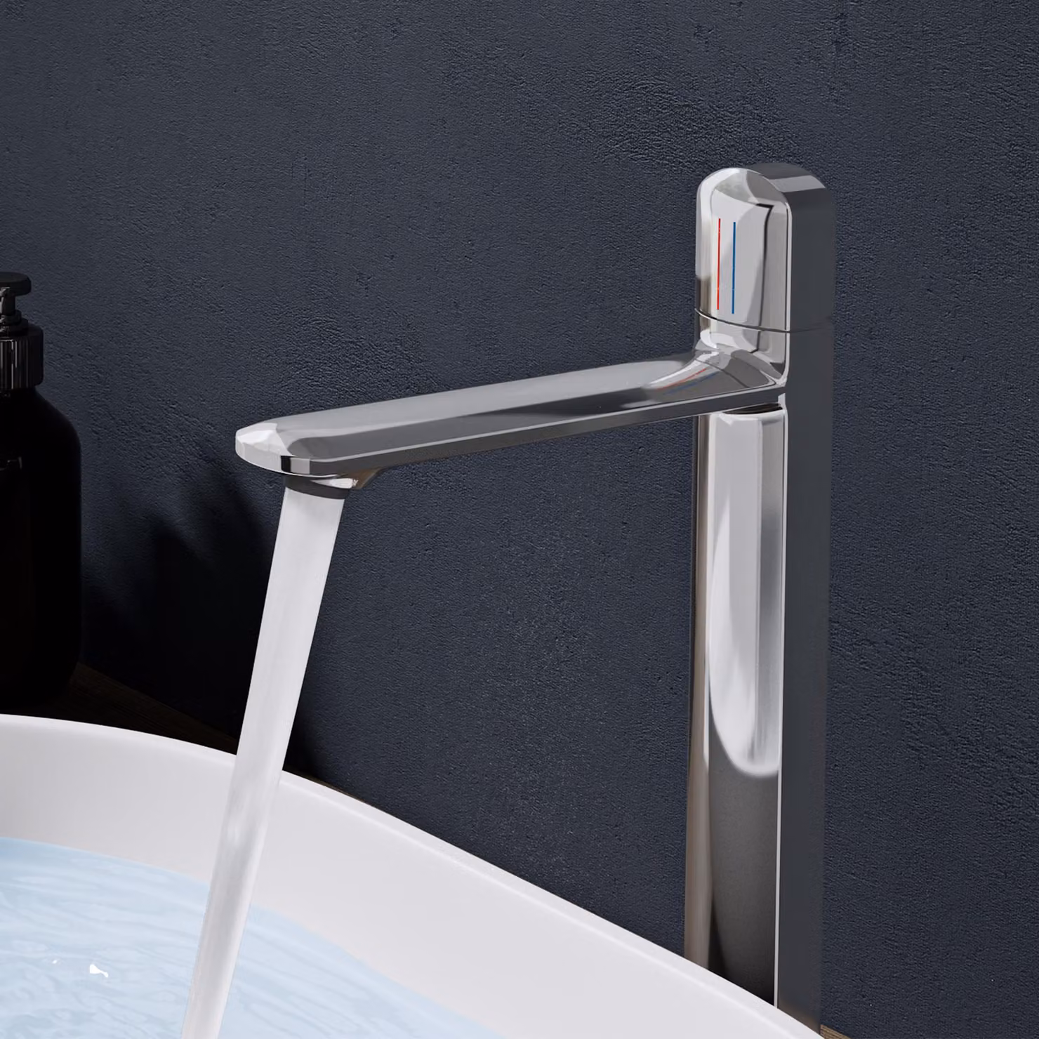 doporro Miscelatore lavabo bagno in ottone dorato, monocomando per acqua calda e fredda 31,3 cm WAO-1190H