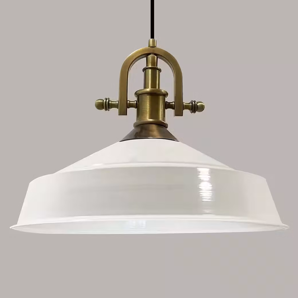 Lampada a sospensione in metallo Ø41 cm, bianco interno bianco, E27, lampada vintage