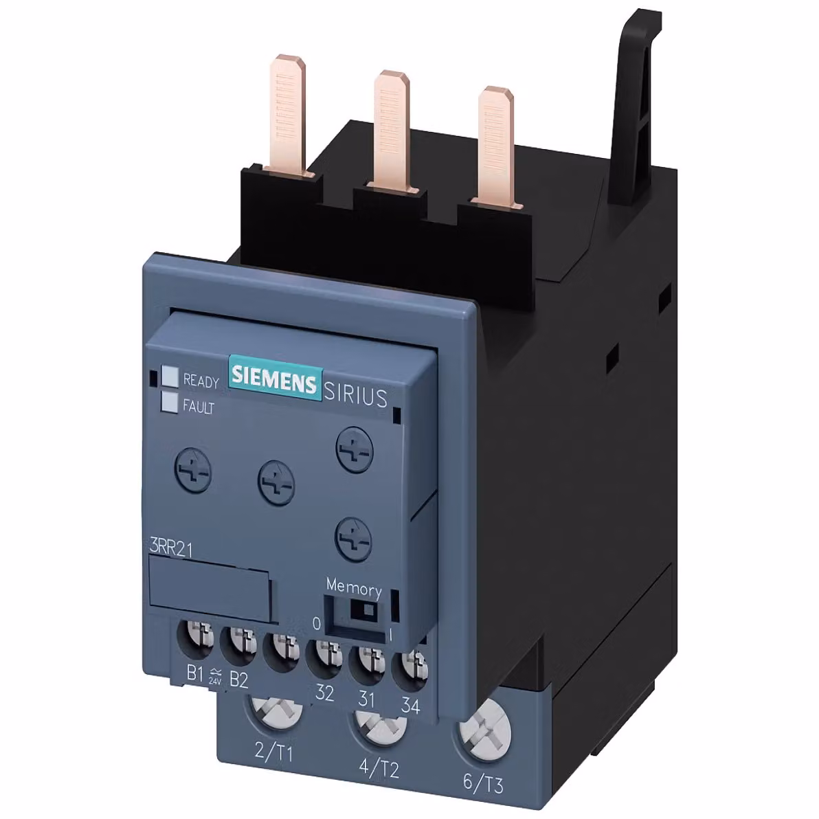 Relè di monitoraggio Siemens 50-60 Hz, bifase, alimentazione 24 V CA/CC, 1 contatto in scambio, 3RR21431AA30