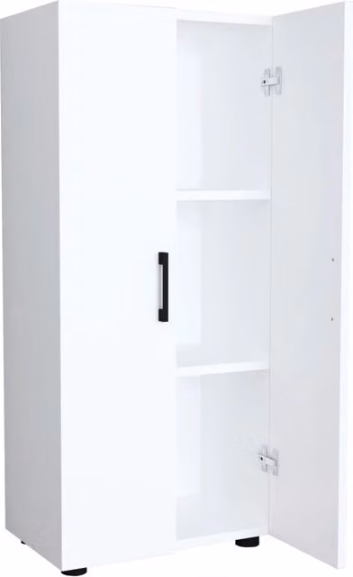Mobiletto contenitore moderno con 2 ante e ripiani interni bianco L: 108 cm, P: 49 cm, H: 32 cm