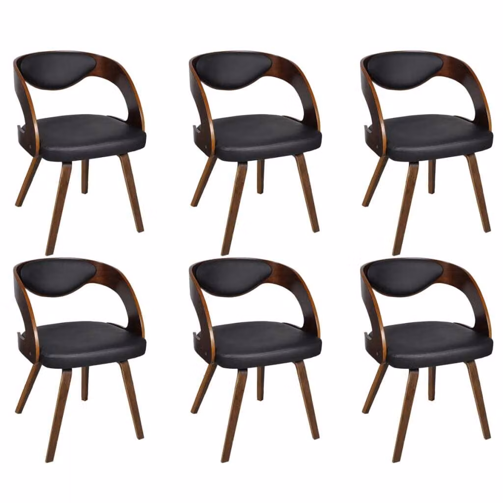 SYFAX™ Sedie da Pranzo 6 pz Marroni in Pelle finta
