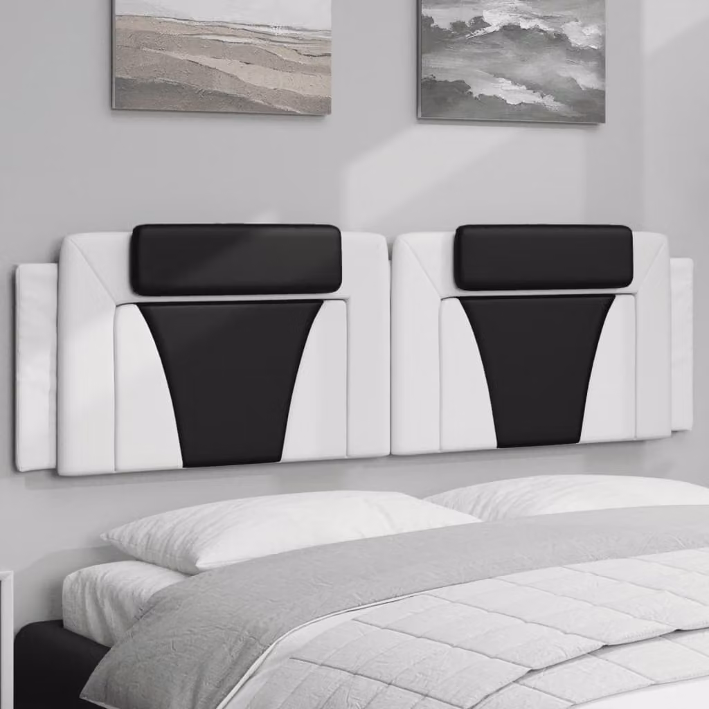 Cuscino Testiera Viana vidaXL in Similpelle Bianco e Nero L: 180 cm