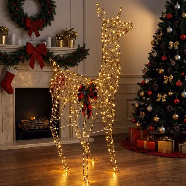 Renna di Natale 3D LOVIISA 200 LED Bianco caldo 42049550