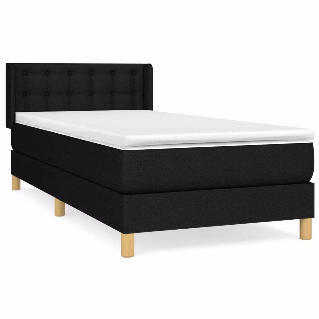 Giroletto a Molle con Materasso Nero 80x200 cm inTessuto