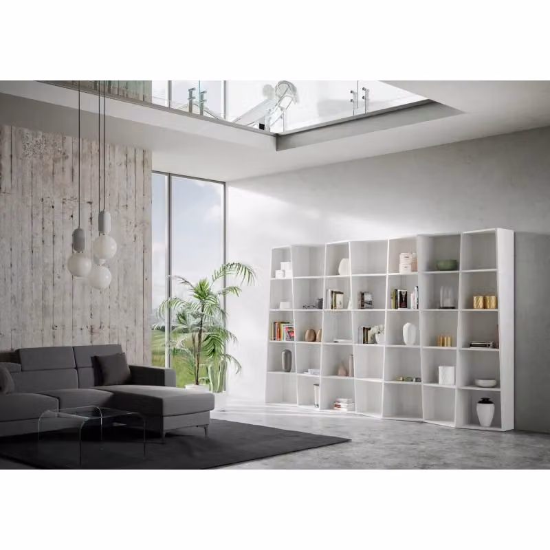 Libreria Trek Itamoby con 7 elementi, Bianco Frassino, H 200 x L 35 x P 31,7 cm – 2