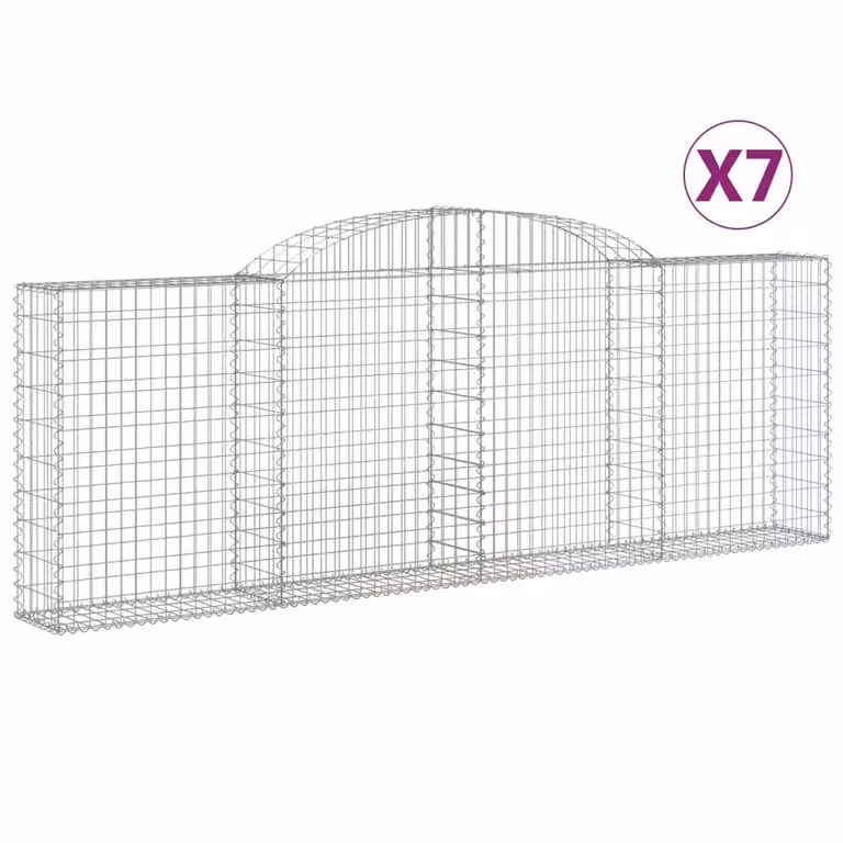 Cesti Gabbioni ad Arco 7 pz 300x30x100/120 cm Ferro Zincato