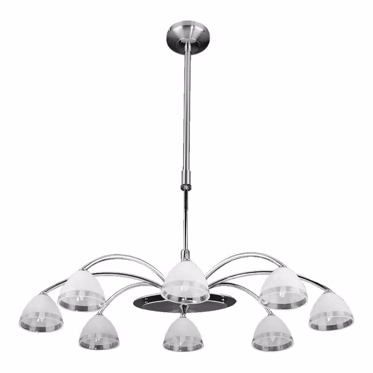 Plafoniera PARIS, 8 attacchi G9/40W, finitura nickel satinato/cromato, lunghezza: 740, altezza: 825, dimmerabile