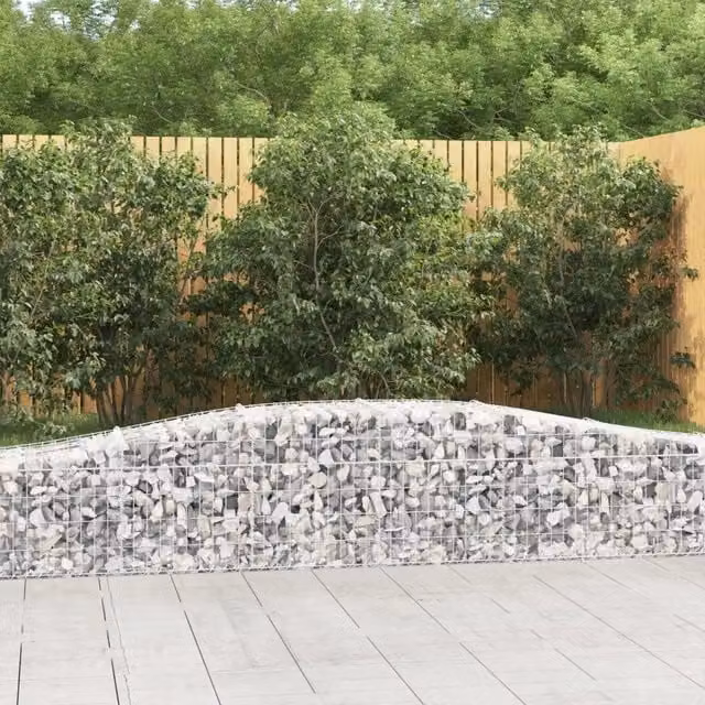 Cesti Gabbioni ad Arco 5 pz 400x50x40/60 cm Ferro Zincato 3145920