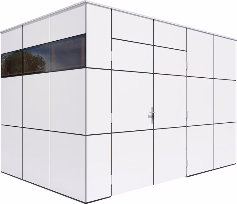 Casetta da giardino Bertilo HPL 2 - 6 mm antracite-bianco HPL 2: 345 x 228 cm