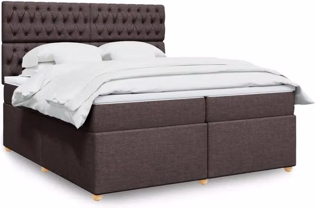 Letto Ibrido con Giroletto a Molle e Materasso vidaXL in Marrone e Bianco L/P: 200 x 200 cm – 1