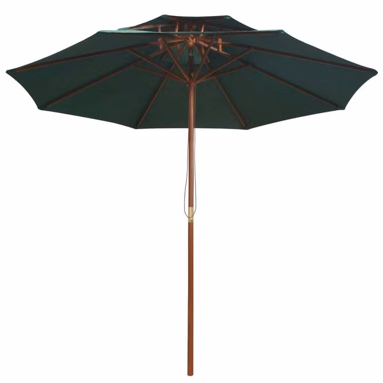 vidaXL Ombrellone con ventilazione 270x270 cm palo in legno verde