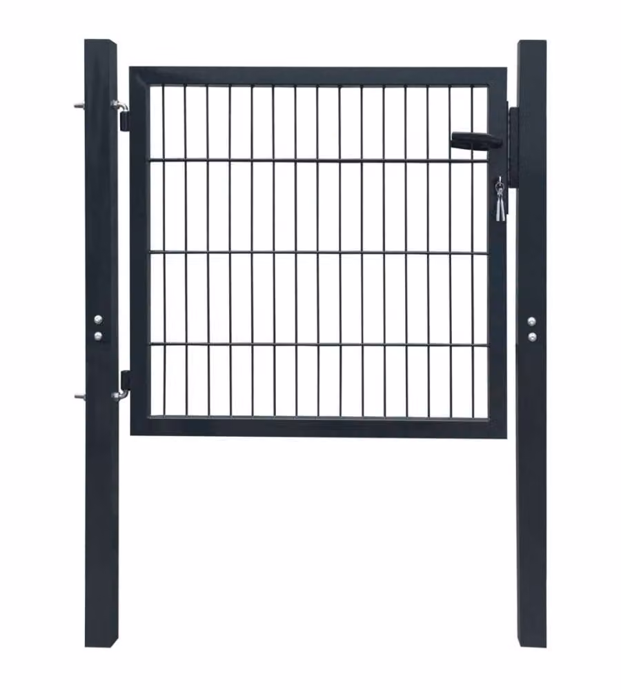 Cancello da Giardino 2D (Singolo) Grigio Antracite 106 x 130 cm