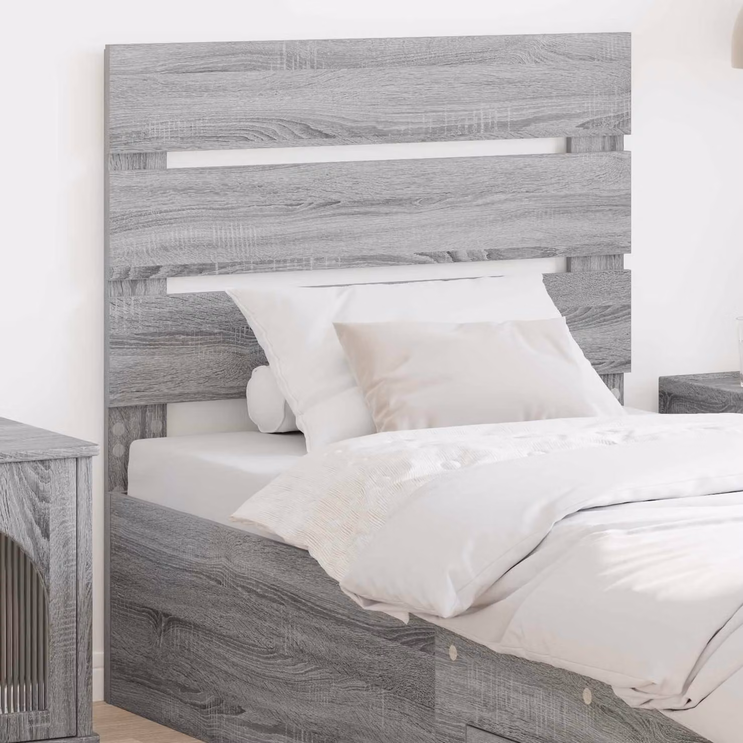 Testiera per letto moderna vidaXL in legno ingegnerizzato grigio opaco