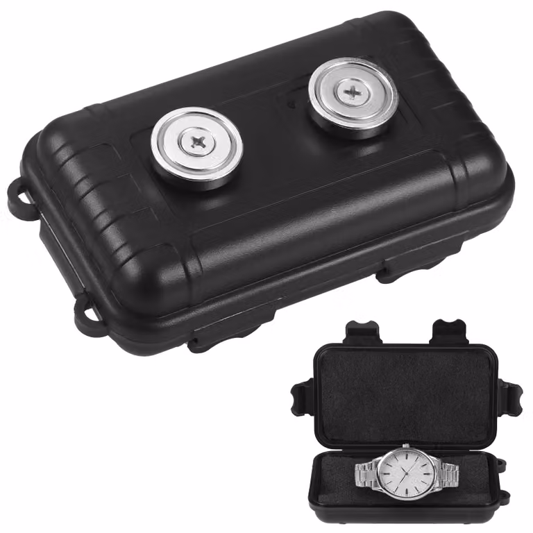 Cassetta portachiavi magnetica, nera, in plastica ABS impermeabile, dimensioni compatte: 12x7x4 cm