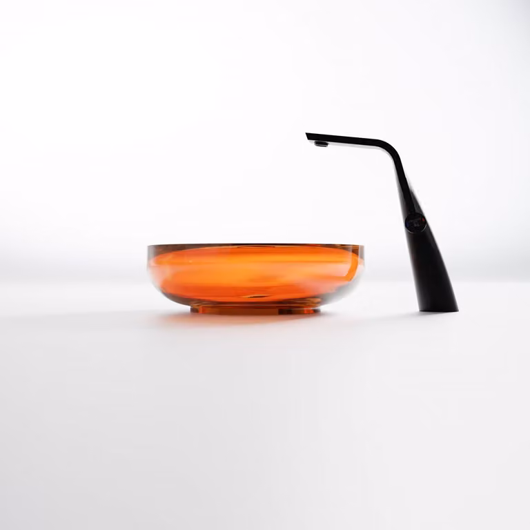 Steinberg Série 489 lavabo à poser, rond, en polyrésine, avec bouchon de vidage, 400x400x140mm, 489601031, 489601031