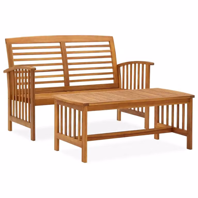 vidaXL set salotto da giardino 2 pezzi in legno massiccio di acacia