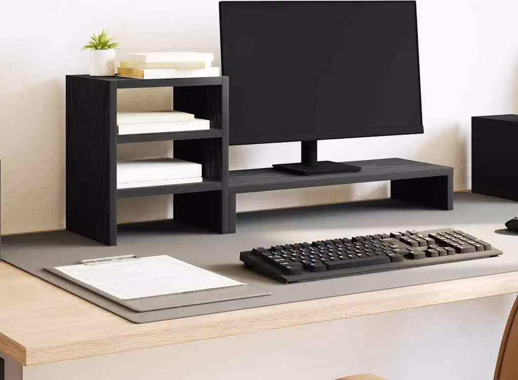 Maison Exclusive - Supporto per monitor con organizer da scrivania Effetto rovere nero