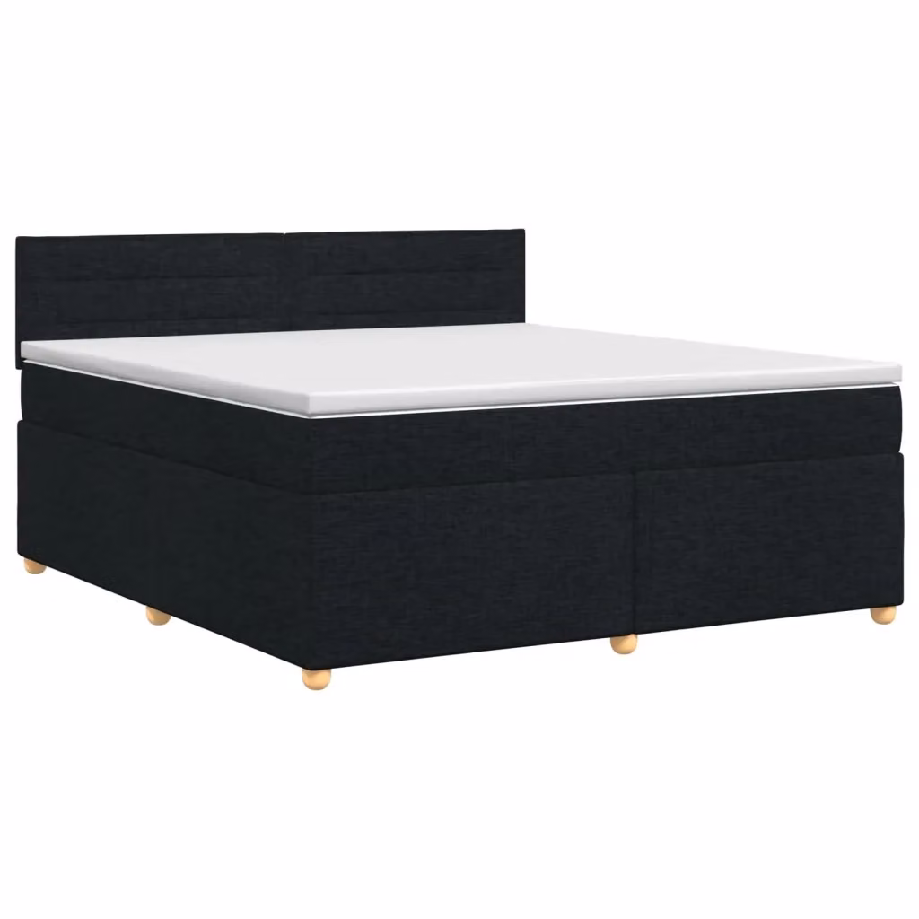 Letto box spring con materasso ibrido vidaXL in tessuto nero L 160 x P 200 cm – 2