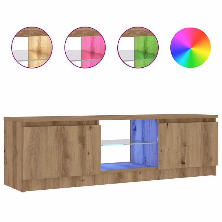 Mobile Porta TV con LED Artigianale 120x30x36 cm Multistrato