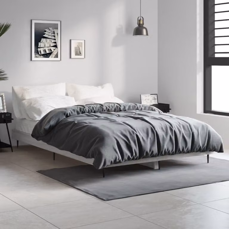 The Living Store Struttura letto grigio Sonoma 120x190 cm in legno