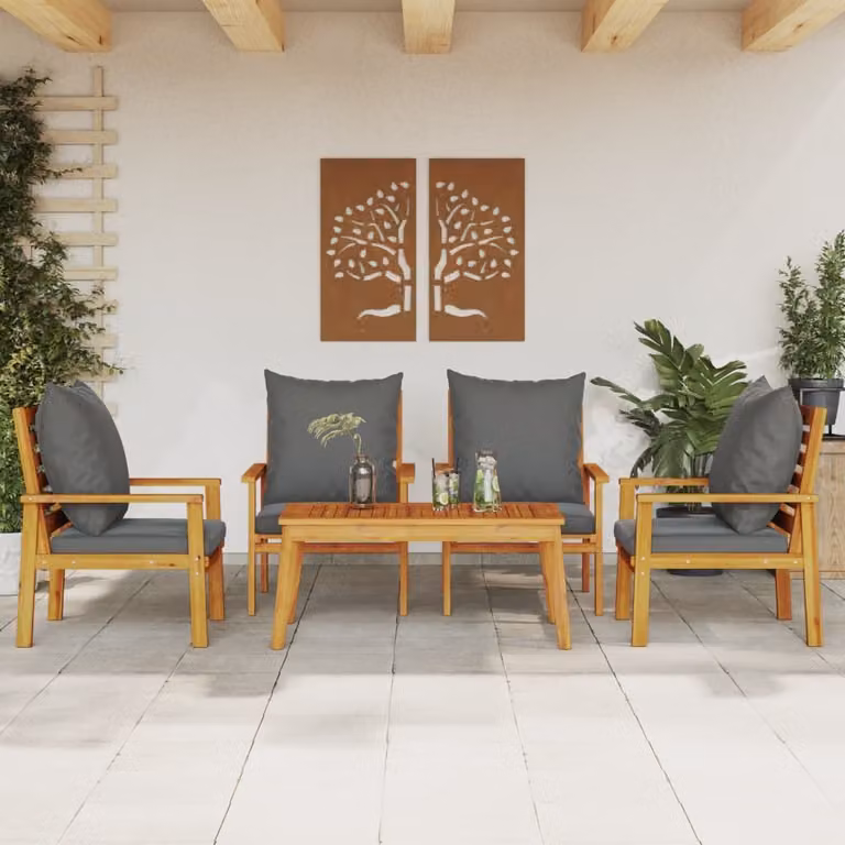 Maison Exclusive - Set Salotto da Giardino 5 pz con Cuscini Legno Massello Acacia