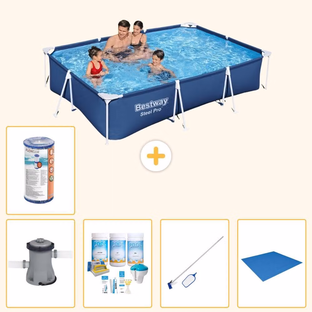 Bestway Steel Pro, piscina rettangolare - 300x201x66 cm - 6 pezzi - Modello S22088