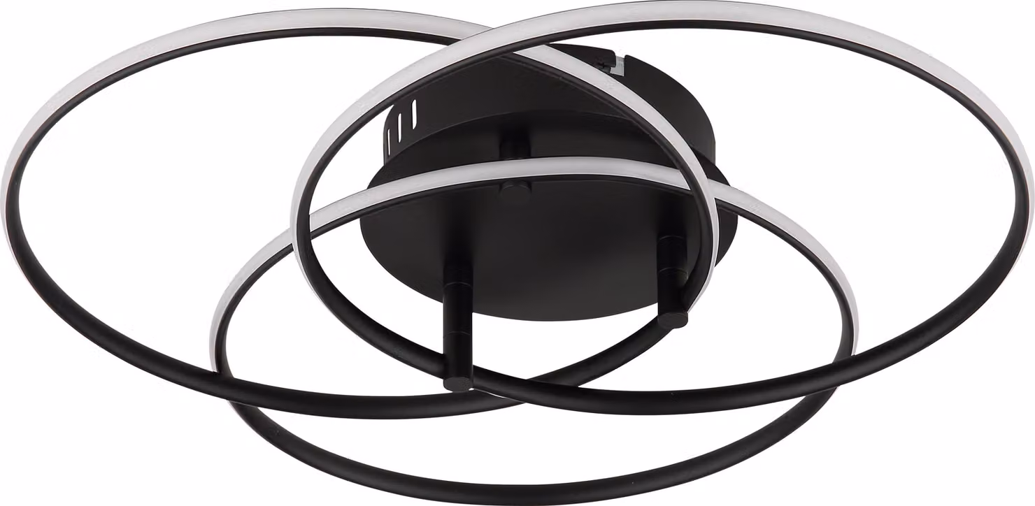 Plafoniera LED, alluminio, nero, bianco neutro, P 45,6 cm