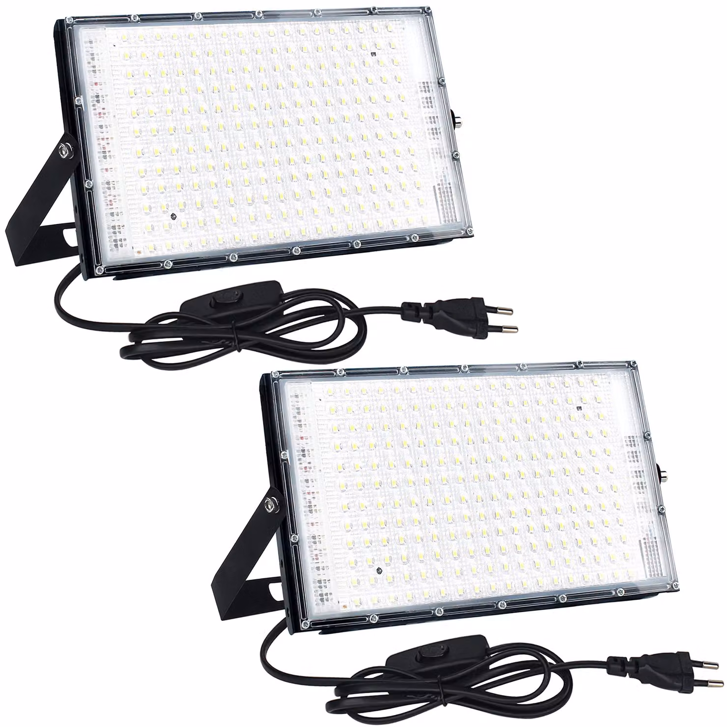 Set di 2 faretti LED da 150W, 15000 lumen, 6500K, grado di protezione IP65, fari per esterni