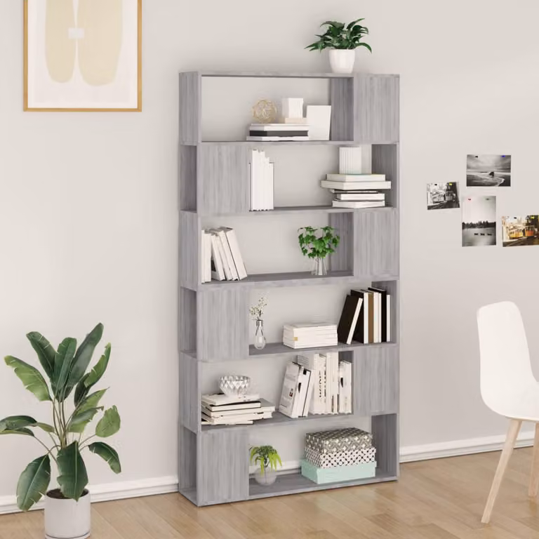 Libreria/Divisorio vidaXL Grigio Sonoma L: 100 cm, P: 24 cm, H: 188 cm
