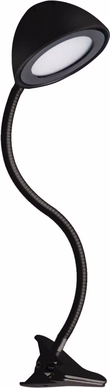 Lampada da tavolo a LED in acciaio inox braccio flessibile 60 cm lampada a morsetto nero bianco neutro 4100 K 248 lm lampada da comodino