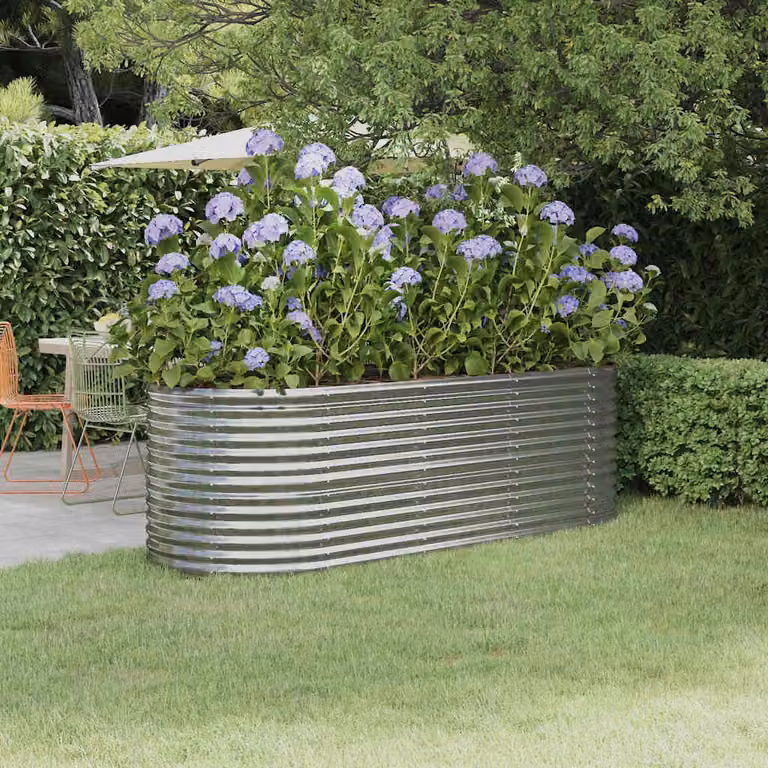 Letto rialzato da giardino vidaXL in acciaio zincato argento L: 224 cm, P: 80 cm, H: 68 cm