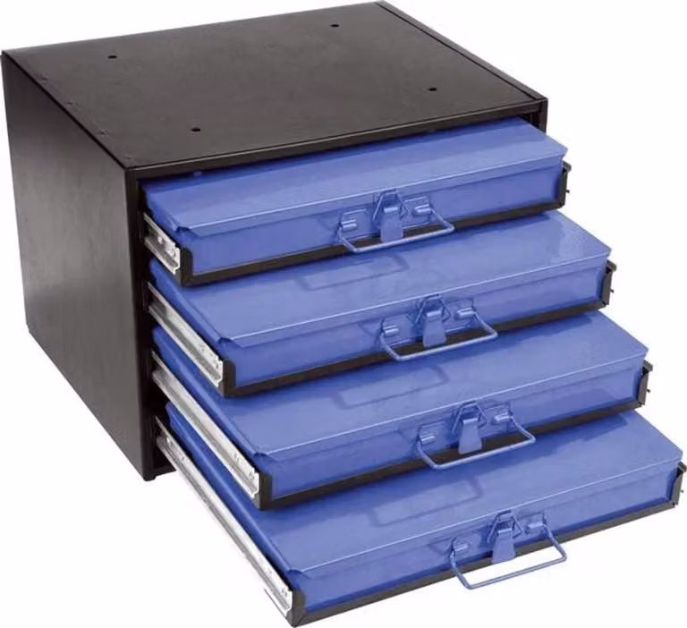 Cassetta Attrezzi con 4 Contenitori Vuoti, Robusta, 410x325x300 mm, per Organizzazione