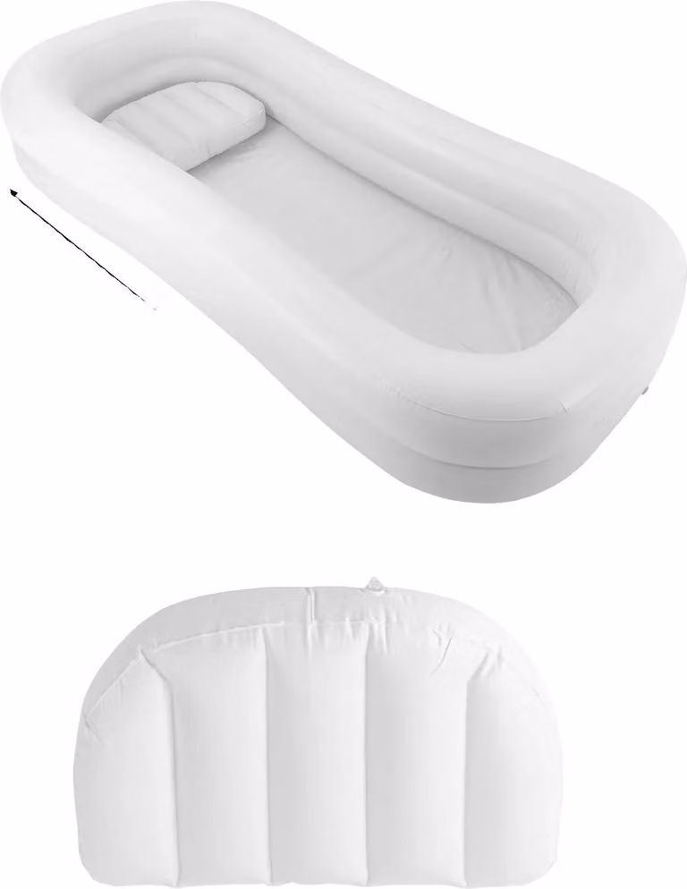 Sistema doccia, vasca da bagno gonfiabile, cuscino comfort, BIANCO