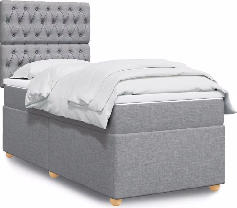 Maison Exclusive - Giroletto a Molle con Materasso Grigio Chiaro 80x200 cm Tessuto