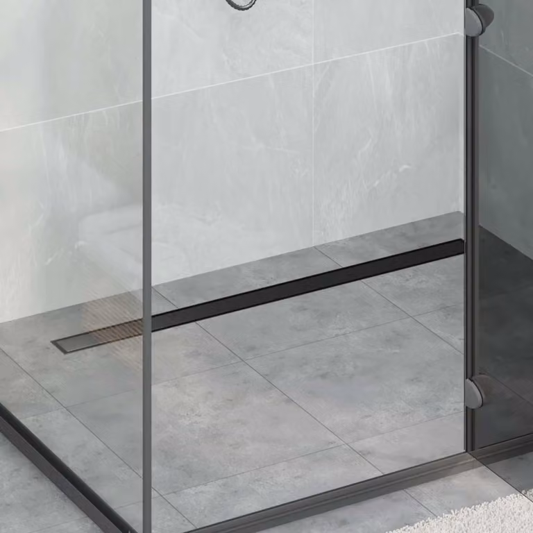 vidaXL Scarico doccia 2-in-1 con sifone a 360 in acciaio inossidabile Nero 100 cm