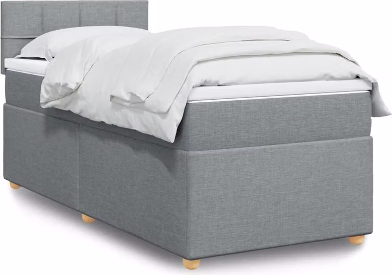 Maison Exclusive - Giroletto a Molle con Materasso Grigio Chiaro 90x190 cm Tessuto