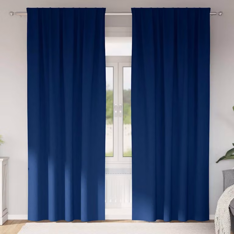 Set di 2 tende blackout vidaXL con anelli in poliestere, colore blu, L: 140 cm x H: 225 cm