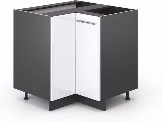 Mobile ad angolo cucina Vicco Fame-Line Bianco lucido/Antracite L: 80.5 cm – 1