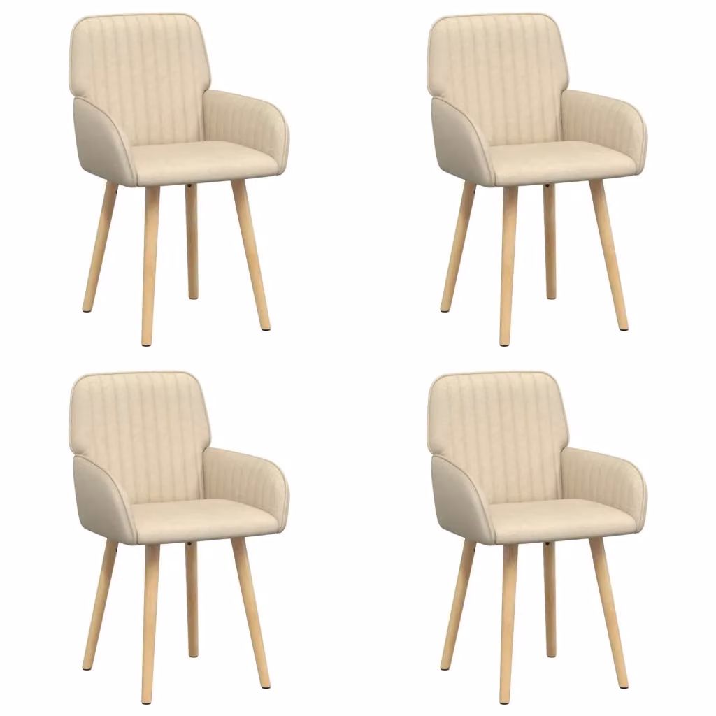 Set di 4 sedie da pranzo moderne vidaXL in tessuto beige L: 56,5 cm, P: 50 cm, H: 87,5 cm – 2