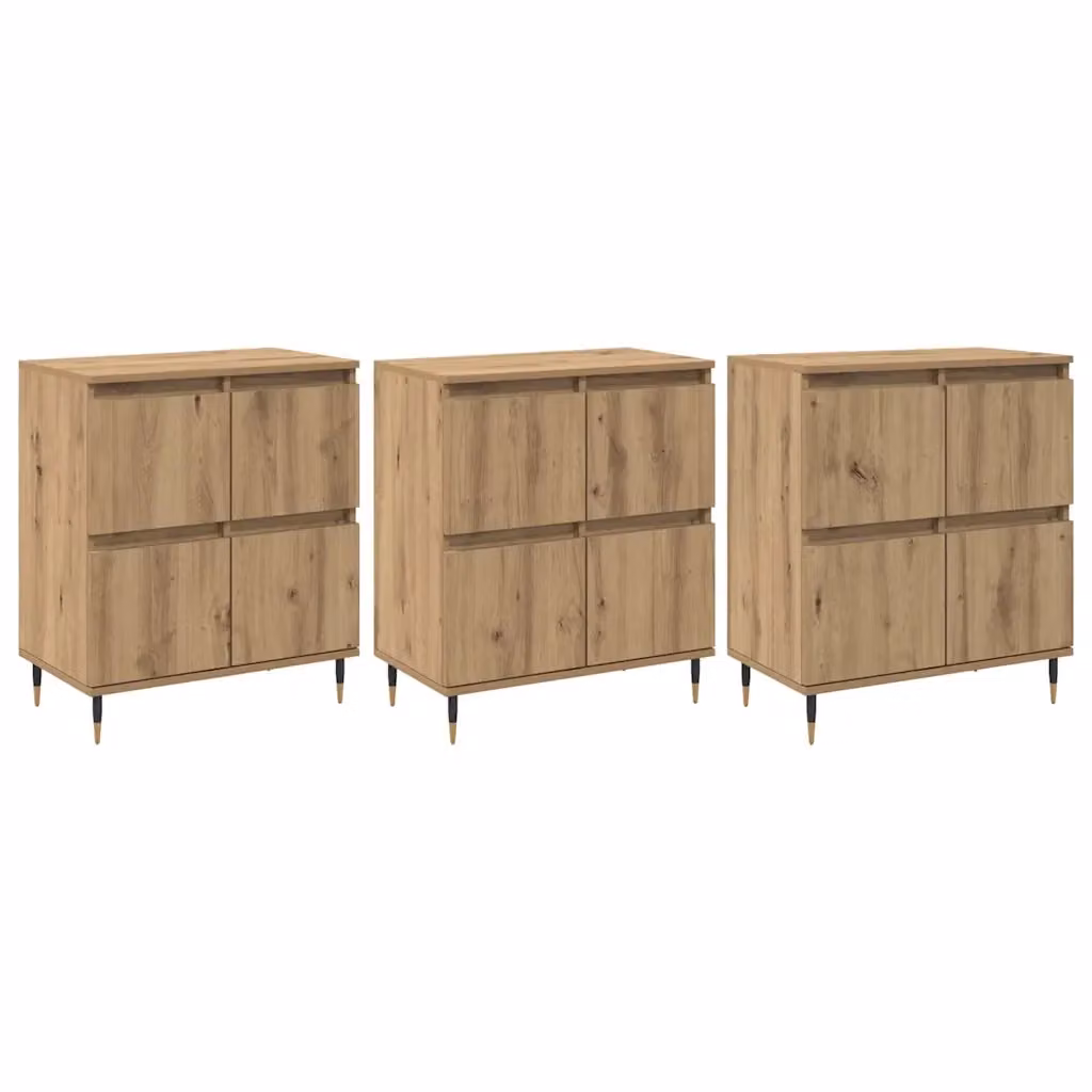 Armadio 3 pezzi vidaXL in legno rovere marrone con ante a battente L/P/H: 60 x 35 x 70 cm – 2