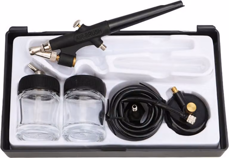 Set di aerografi tipo 138, pistola a spruzzo a singola azione da 0,8 mm con contenitore di vernice da 22 ml, per modellismo, fai da te, make-up, nail design e decorazione di torte