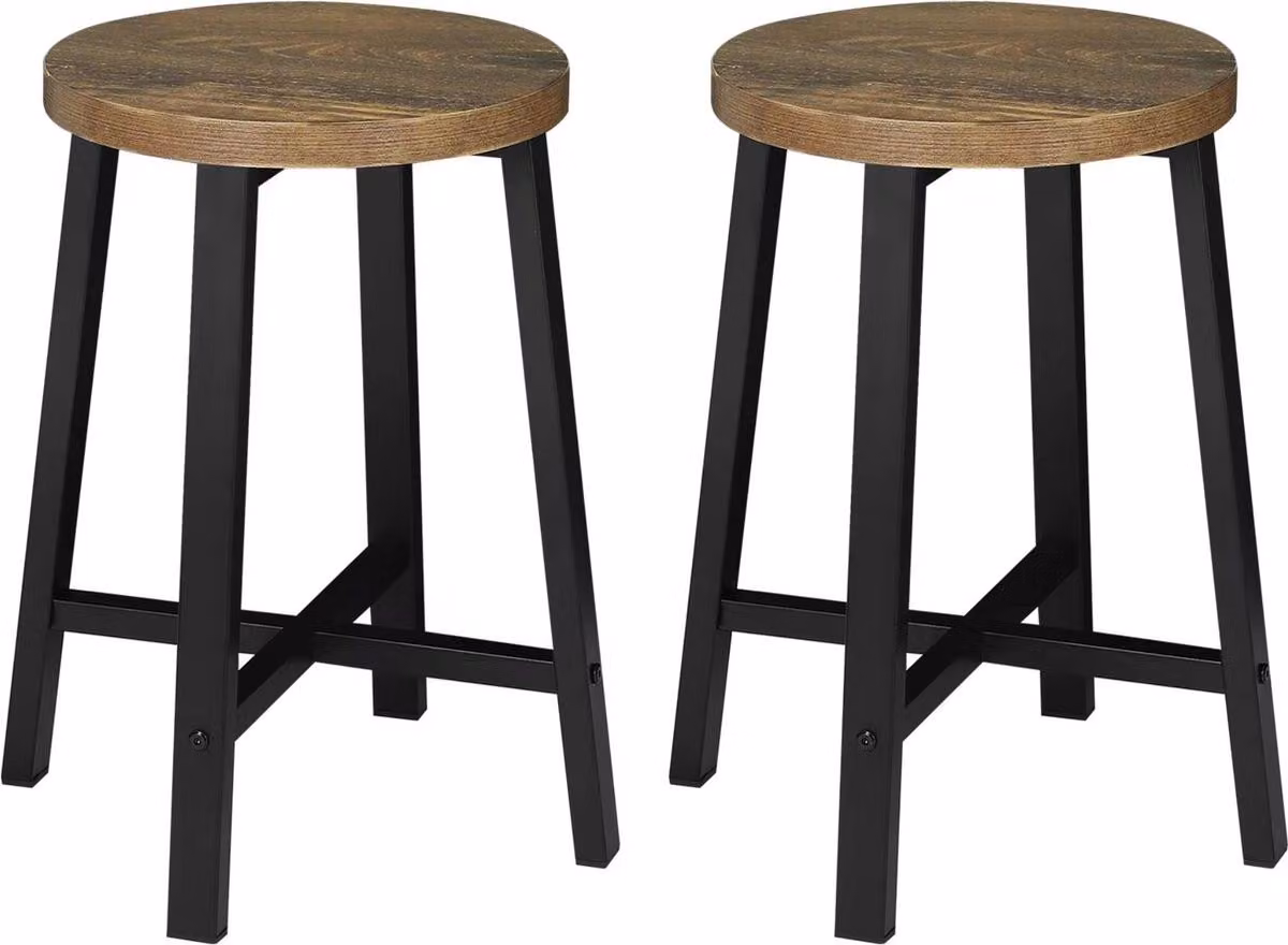 Sgabello per sala da pranzo Vintaro - Set di sedie - Stile industriale - Gambe in acciaio - Per sala da pranzo, cucina, ristorante e bar