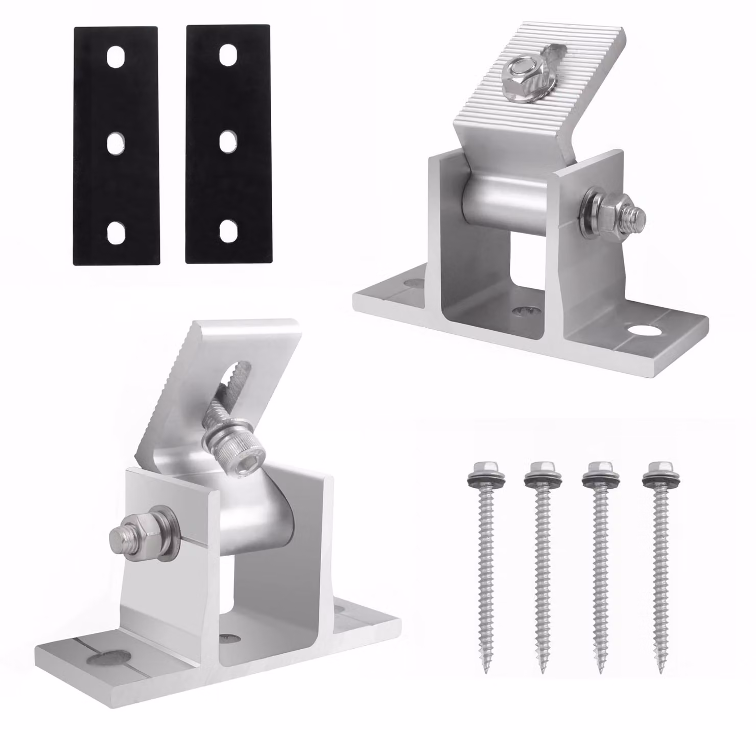 Supporti per pannelli solari, 2 pezzi, regolabili da 10 a 60°, in alluminio