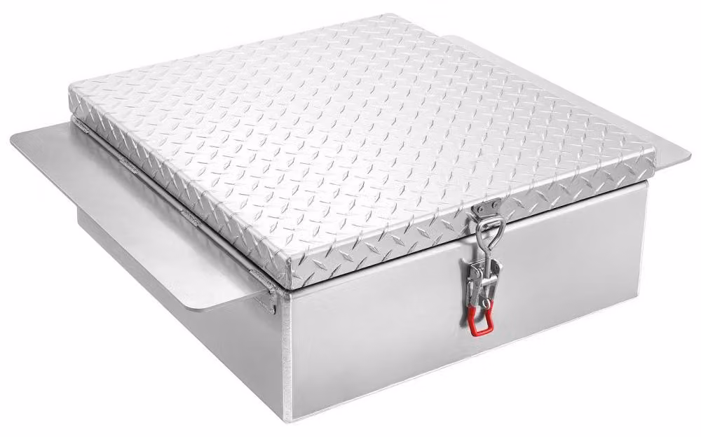 Cassetta portattrezzi in alluminio - 770x610x230 mm - Capacità di carico: 15 kg - Argento - Adatta per cassoni di camion e pick-up