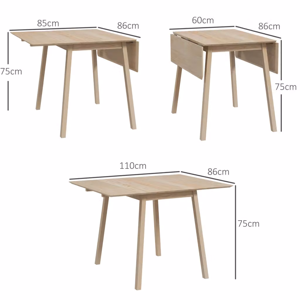 Tavolo da pranzo pieghevole REDOM in legno di pino oliato marrone L: 110 cm, P: 86 cm, H: 75 cm – 2