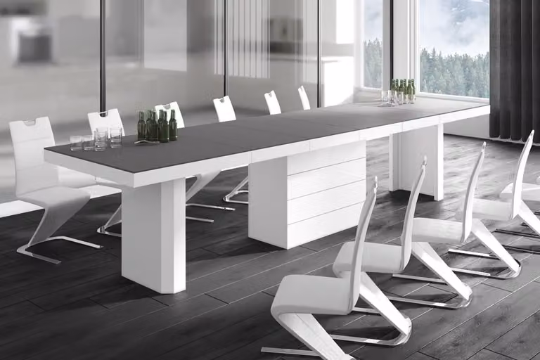 Tavolo da pranzo di design HE-777 XXL allungabile da 140 a 332 cm