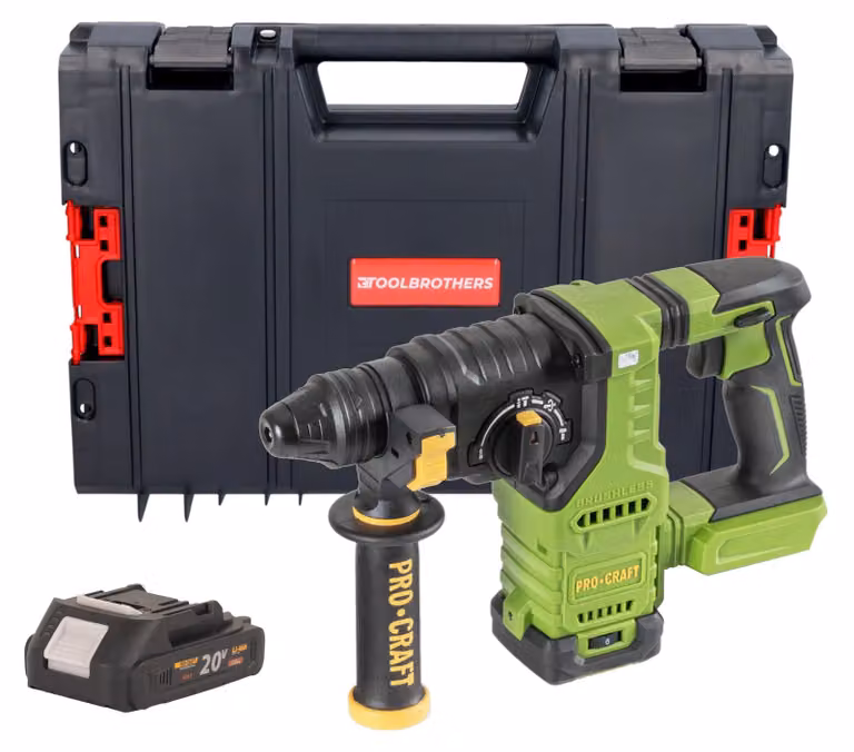 Martello perforatore a batteria Procraft PHA30bb 20 V 2,8 J SDS plus Brushless + 1x batteria 2,0 Ah + valigetta RHINO - senza caricabatteria