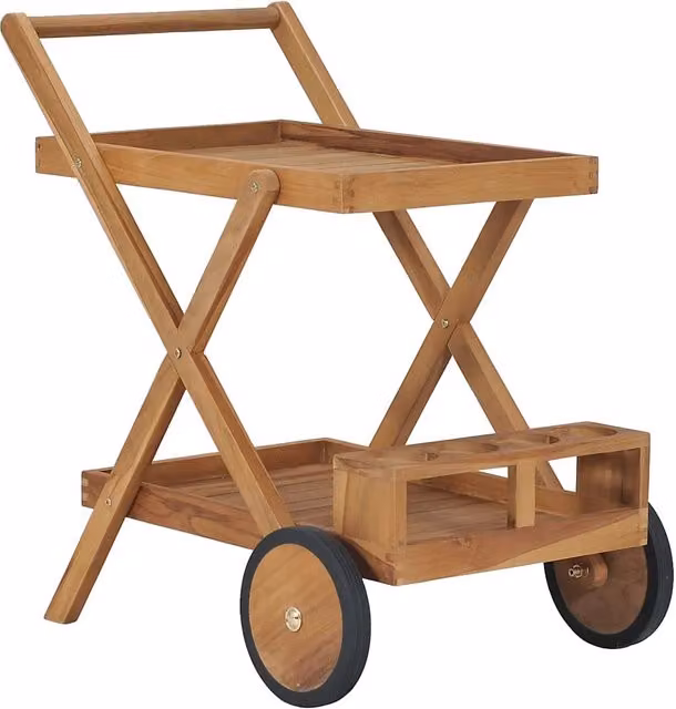 Carrello da Tè in Legno Massello di Teak
