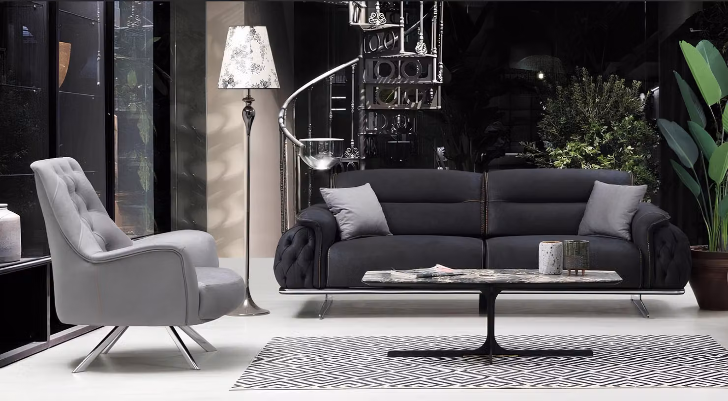 Set Sofagarnitur 3+1 Sitzer Polstergarnitur Luxus 2tlg Wohnzimmer Möbel Sofa