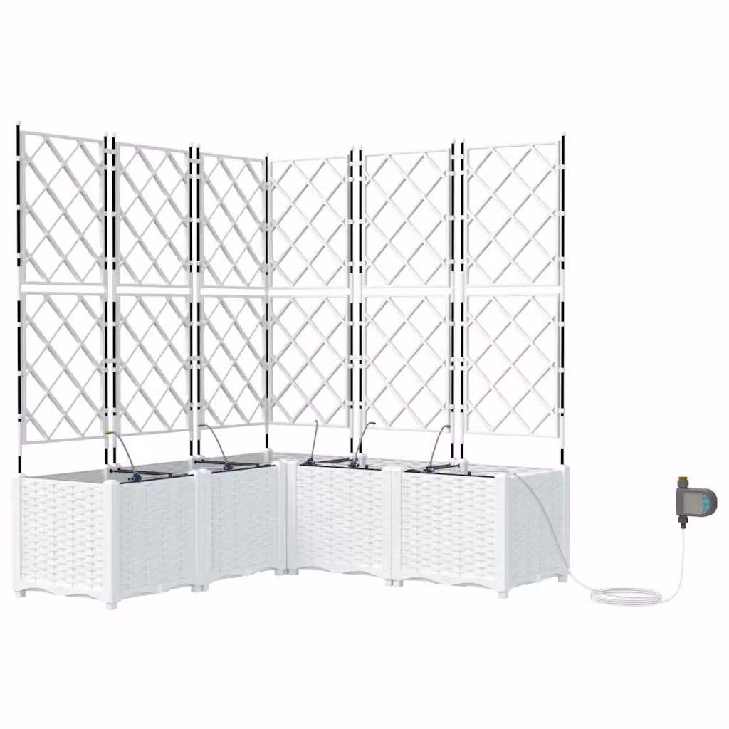 Set di 5 fioriere da esterno vidaXL in acciaio bianco per giardino ornamentale L/P/H: 120 x 120 x 142 cm – 2